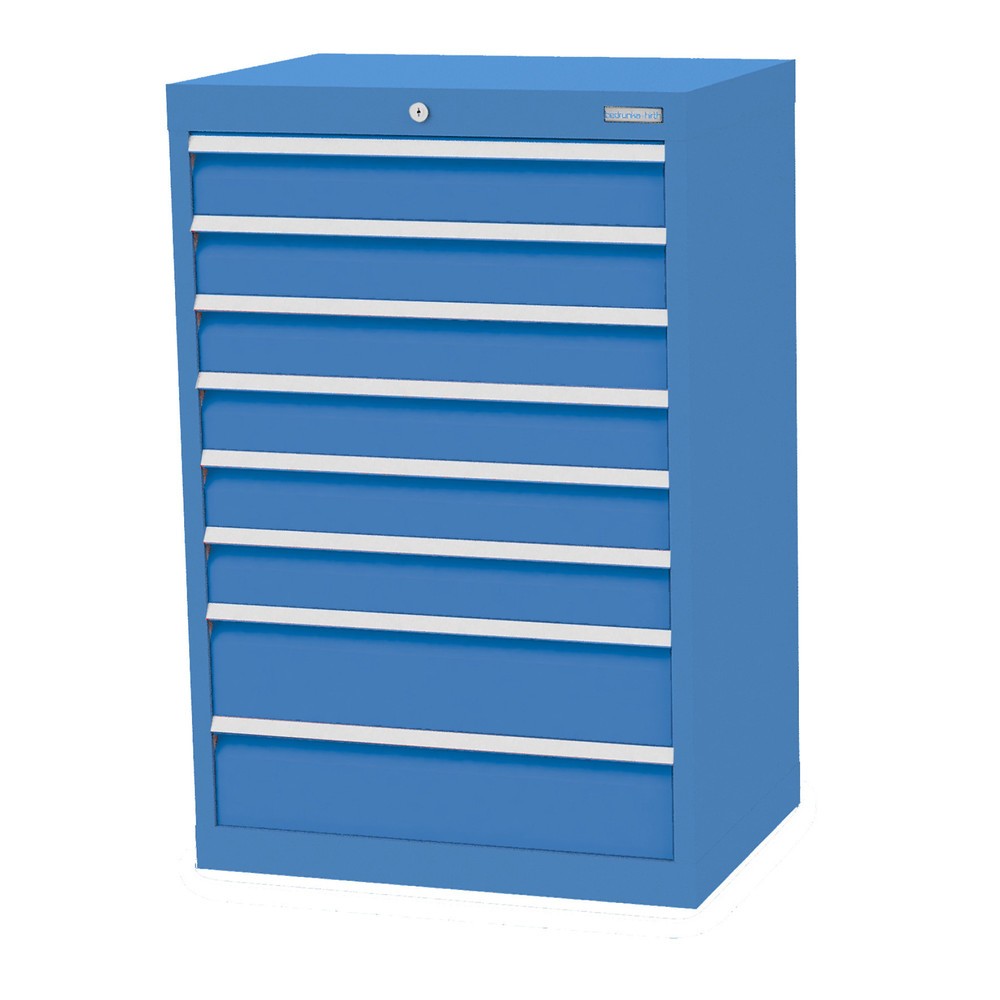 Illustration du produit: Armoire à tiroirs Profi, tiroirs de 6 x 100 + 2 x 150 mm, H x l x P 1 019 x 680 x 500 mm Bedrunka+Hirth, bleu clair, bleu clair