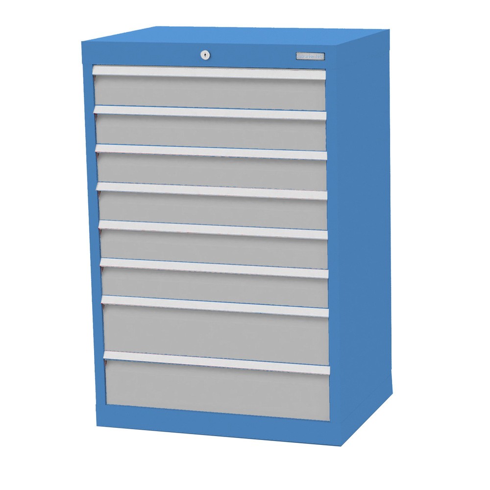 Illustration du produit: Armoire à tiroirs Profi, tiroirs de 6 x 100 + 2 x 150 mm, H x l x P 1 019 x 680 x 500 mm Bedrunka+Hirth, bleu clair, gris clair