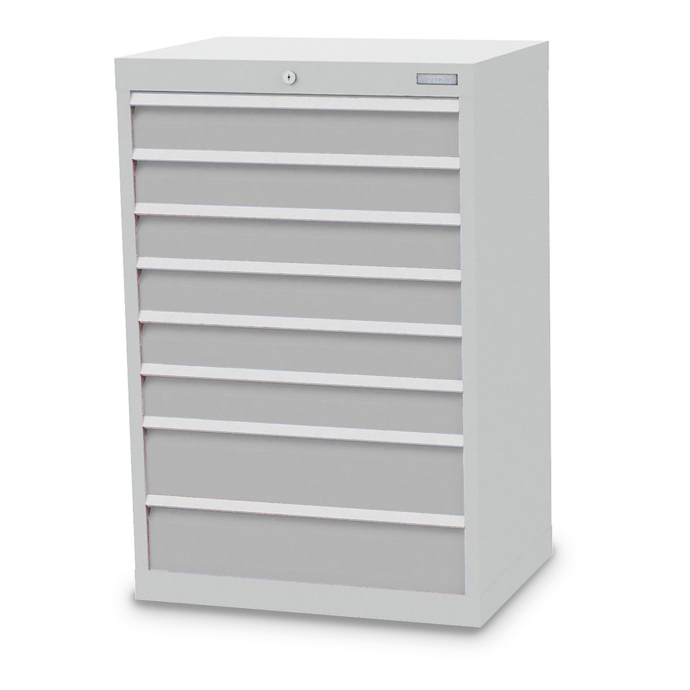 Illustration du produit: Armoire à tiroirs Profi, tiroirs de 6 x 100 + 2 x 150 mm, H x l x P 1 019 x 680 x 500 mm Bedrunka+Hirth, gris clair, gris clair