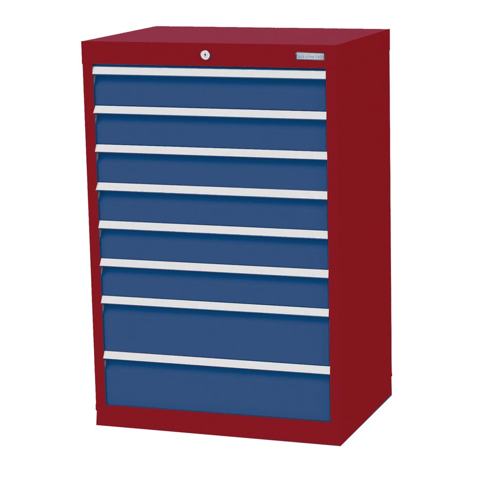 Illustration du produit: Armoire à tiroirs Profi, tiroirs de 6 x 100 + 2 x 150 mm, H x l x P 1 019 x 680 x 500 mm Bedrunka+Hirth, rouge rubis, bleu gentiane