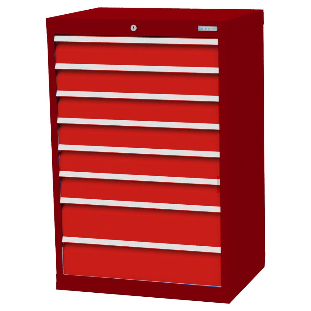 Illustration du produit: Armoire à tiroirs Profi, tiroirs de 6 x 100 + 2 x 150 mm, H x l x P 1 019 x 680 x 500 mm Bedrunka+Hirth, rouge rubis, rouge signalisation