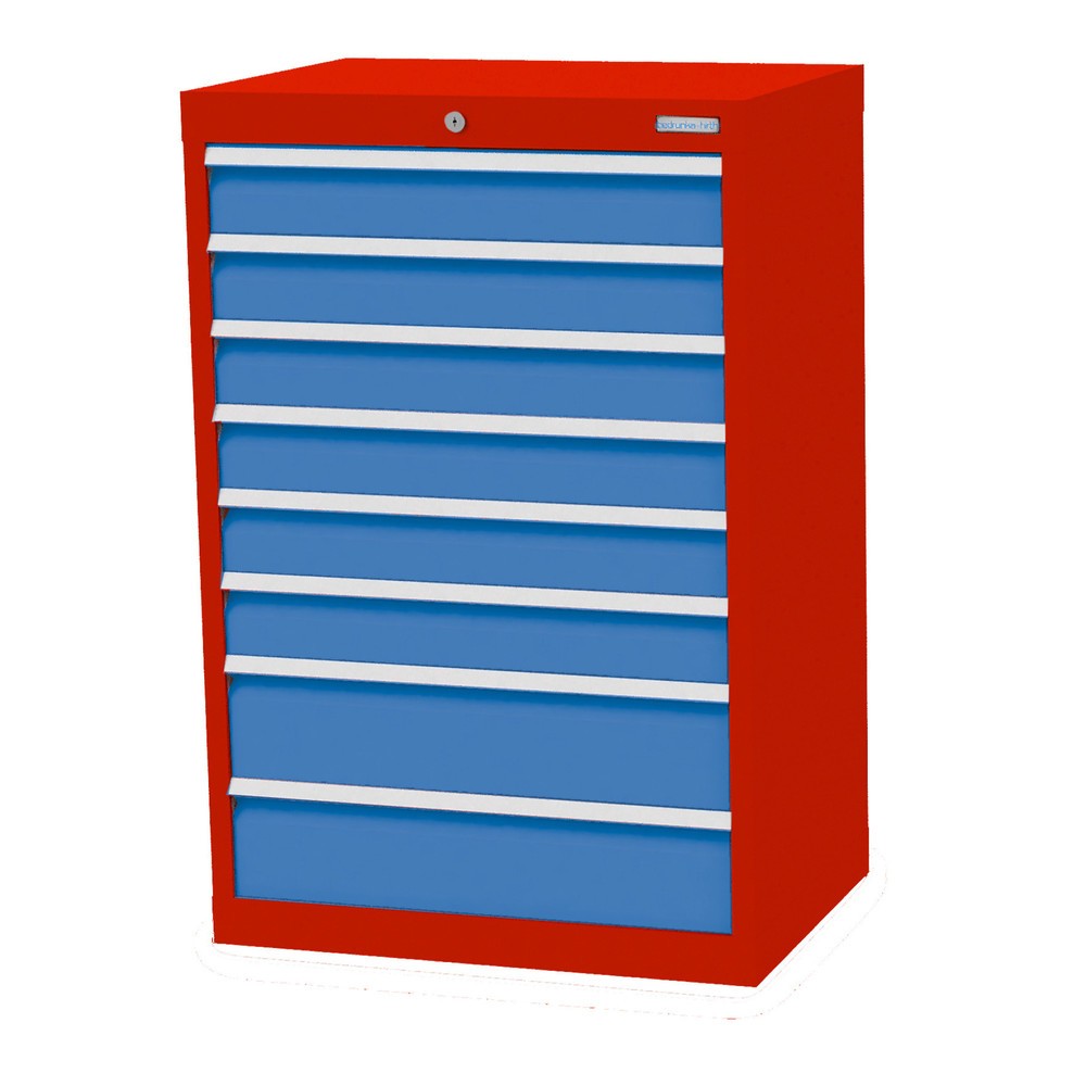 Illustration du produit: Armoire à tiroirs Profi, tiroirs de 6 x 100 + 2 x 150 mm, H x l x P 1 019 x 680 x 500 mm Bedrunka+Hirth, rouge signalisation, bleu clair