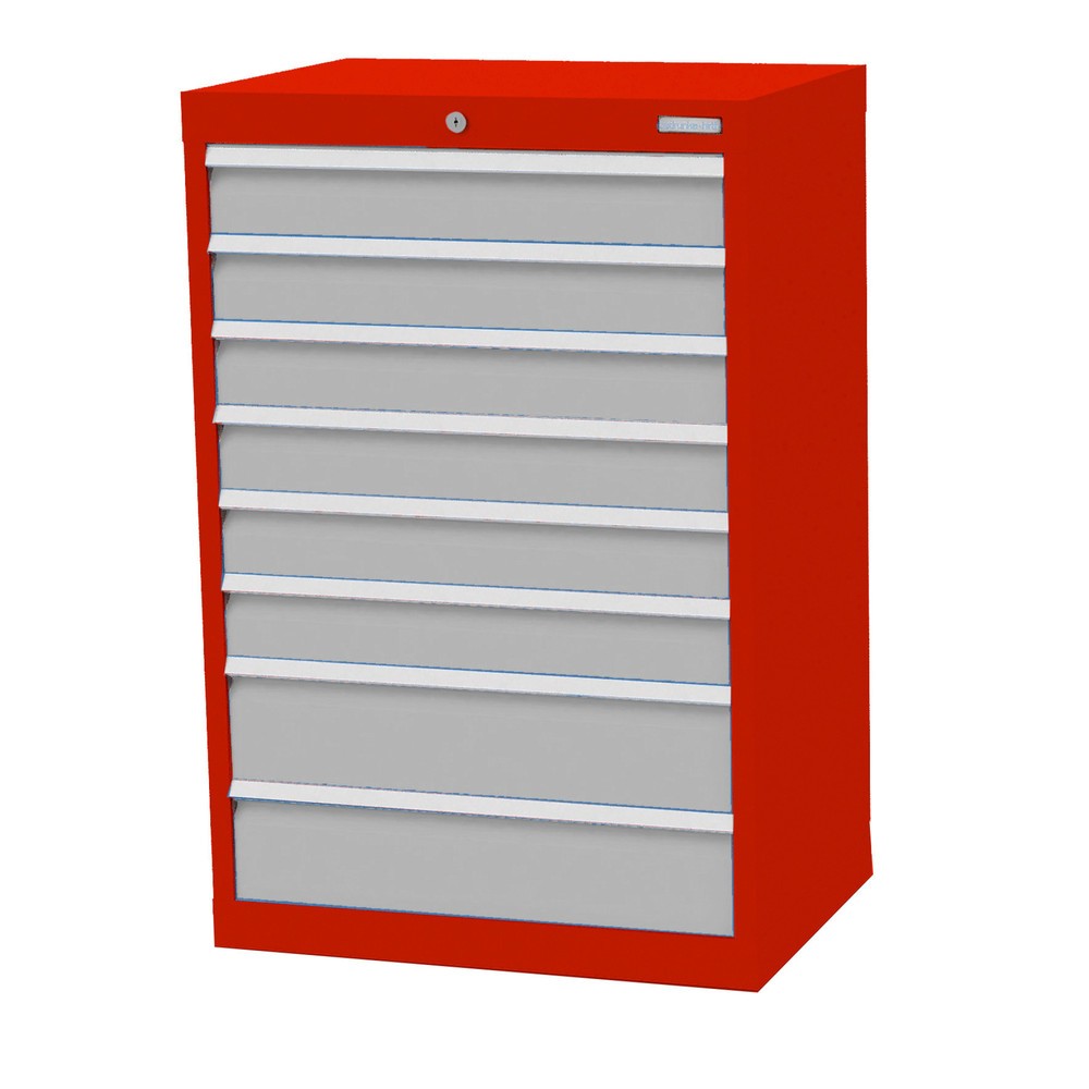 Illustration du produit: Armoire à tiroirs Profi, tiroirs de 6 x 100 + 2 x 150 mm, H x l x P 1 019 x 680 x 500 mm Bedrunka+Hirth, rouge signalisation, gris clair