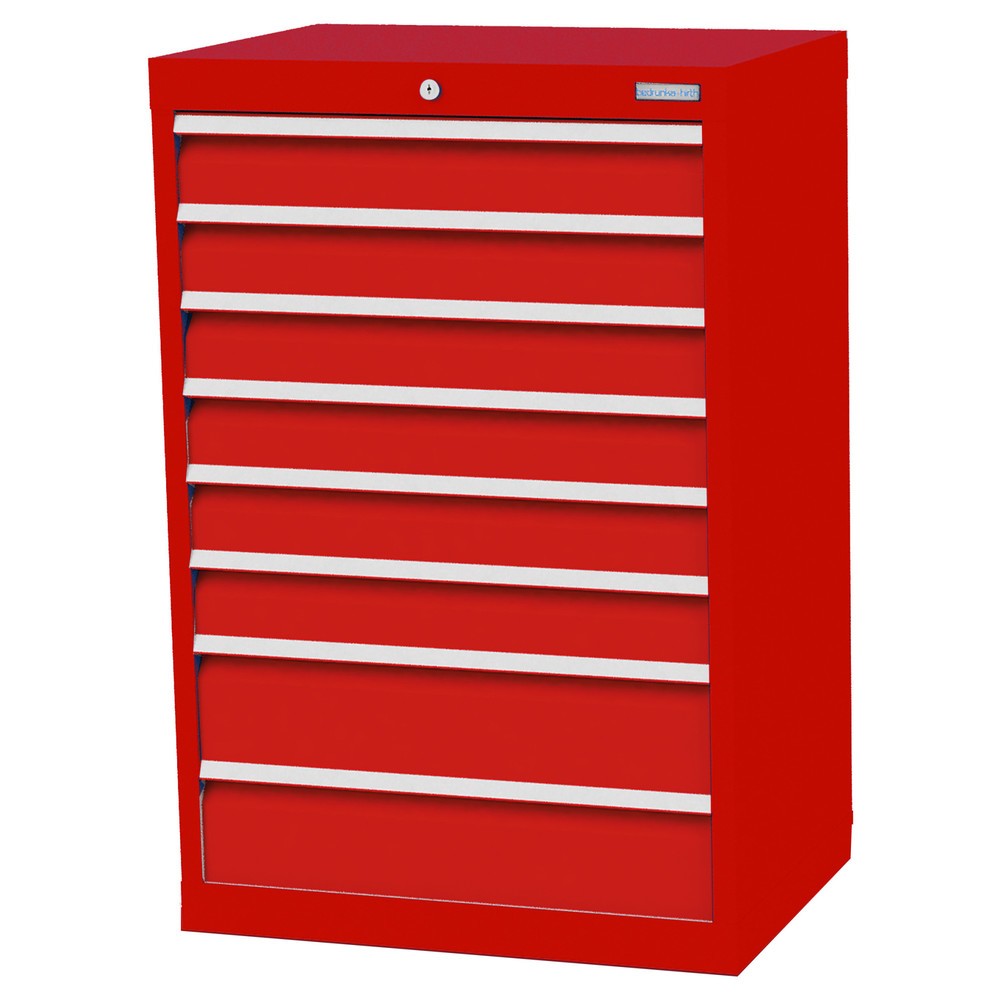 Illustration du produit: Armoire à tiroirs Profi, tiroirs de 6 x 100 + 2 x 150 mm, H x l x P 1 019 x 680 x 500 mm Bedrunka+Hirth, rouge signalisation, rouge signalisation