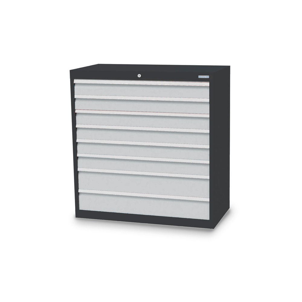 Illustration du produit: Armoire à tiroirs Profi, tiroirs de 6 x 100 + 2 x 150 mm, H x l x P 1 019 x 980 x 500 mm Bedrunka+Hirth, gris anthracite, gris clair