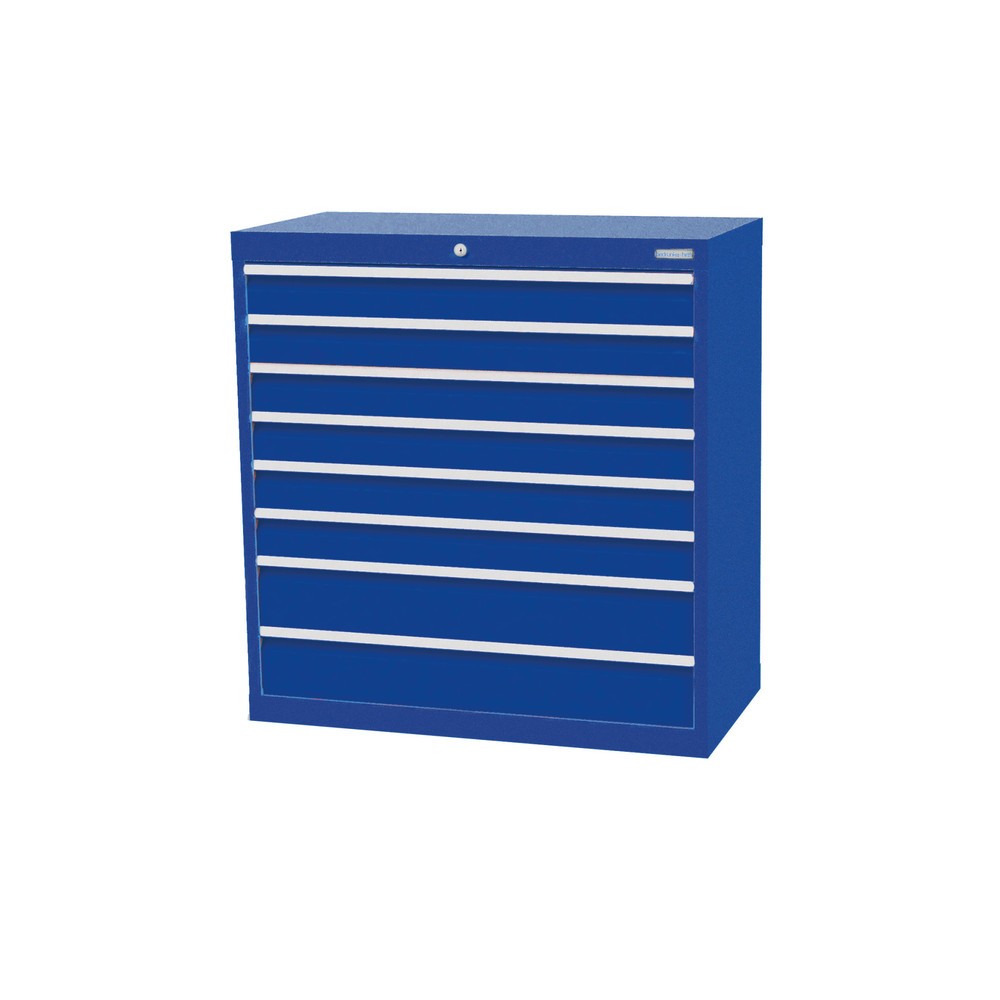 Illustration du produit: Armoire à tiroirs Profi, tiroirs de 6 x 100 + 2 x 150 mm, H x l x P 1 019 x 980 x 500 mm Bedrunka+Hirth, bleu gentiane, bleu gentiane
