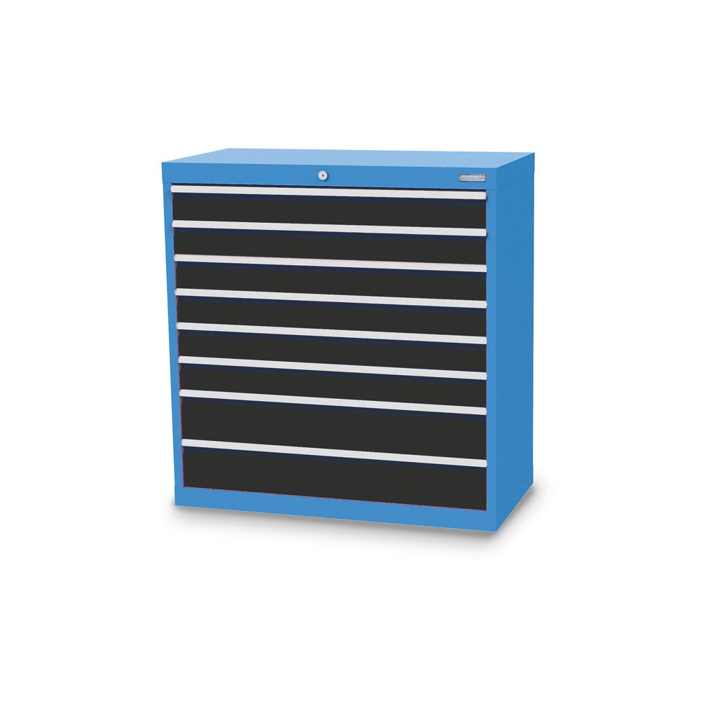 Illustration du produit: Armoire à tiroirs Profi, tiroirs de 6 x 100 + 2 x 150 mm, H x l x P 1 019 x 980 x 500 mm Bedrunka+Hirth, bleu clair, gris anthracite