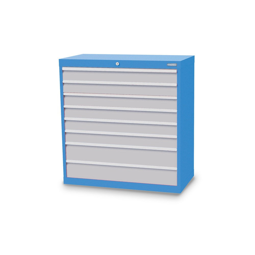 Illustration du produit: Armoire à tiroirs Profi, tiroirs de 6 x 100 + 2 x 150 mm, H x l x P 1 019 x 980 x 500 mm Bedrunka+Hirth, bleu clair, gris clair