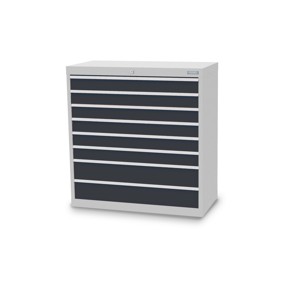 Illustration du produit: Armoire à tiroirs Profi, tiroirs de 6 x 100 + 2 x 150 mm, H x l x P 1 019 x 980 x 500 mm Bedrunka+Hirth, gris clair, gris anthracite
