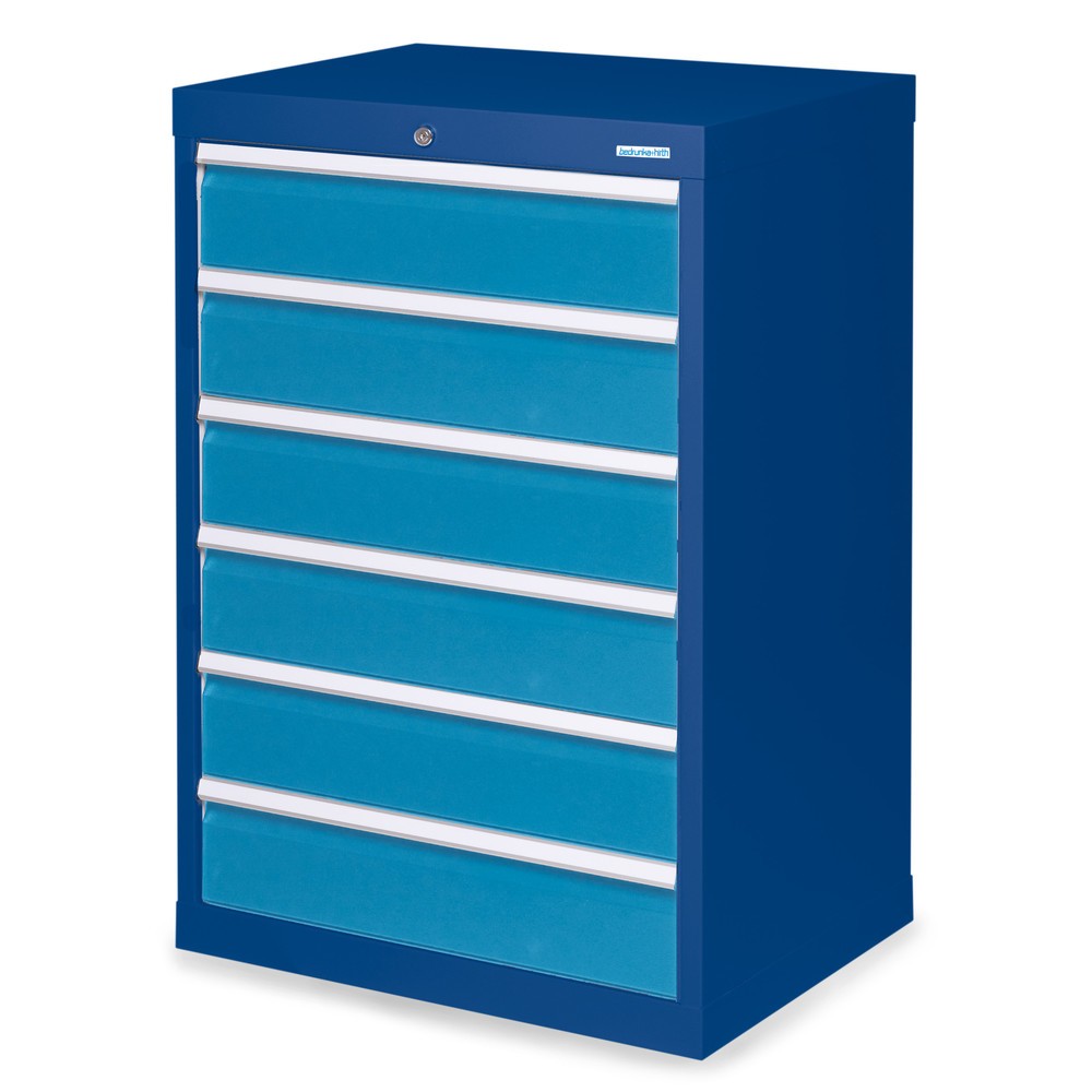 Illustration du produit: Armoire à tiroirs Profi, tiroirs de 6 x 150 mm, H x l x P 1 019 x 680 x 500 mm Bedrunka+Hirth, bleu gentiane, bleu clair