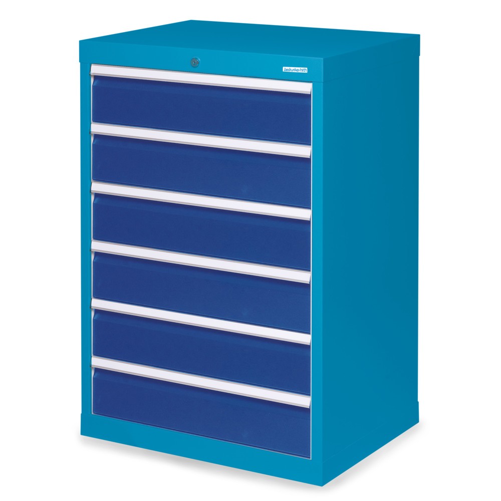 Illustration du produit: Armoire à tiroirs Profi, tiroirs de 6 x 150 mm, H x l x P 1 019 x 680 x 500 mm Bedrunka+Hirth, bleu clair, bleu gentiane