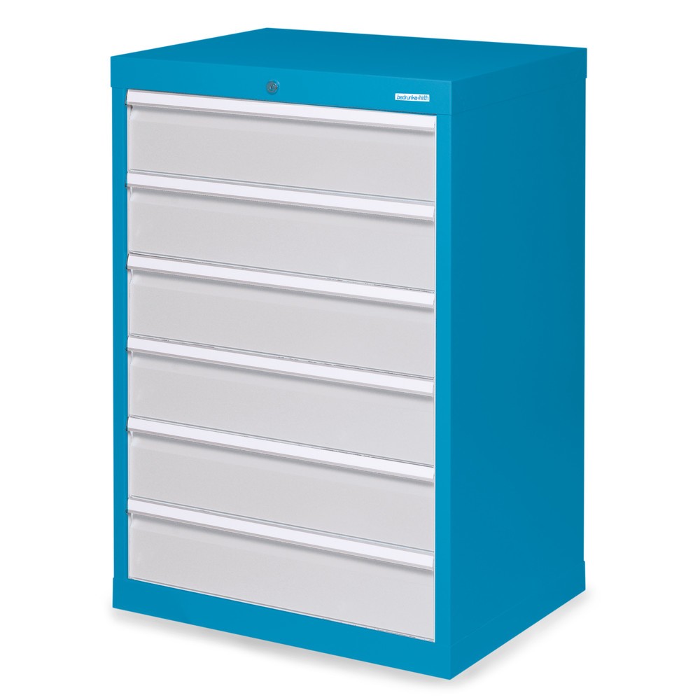 Illustration du produit: Armoire à tiroirs Profi, tiroirs de 6 x 150 mm, H x l x P 1 019 x 680 x 500 mm Bedrunka+Hirth, bleu clair, gris clair