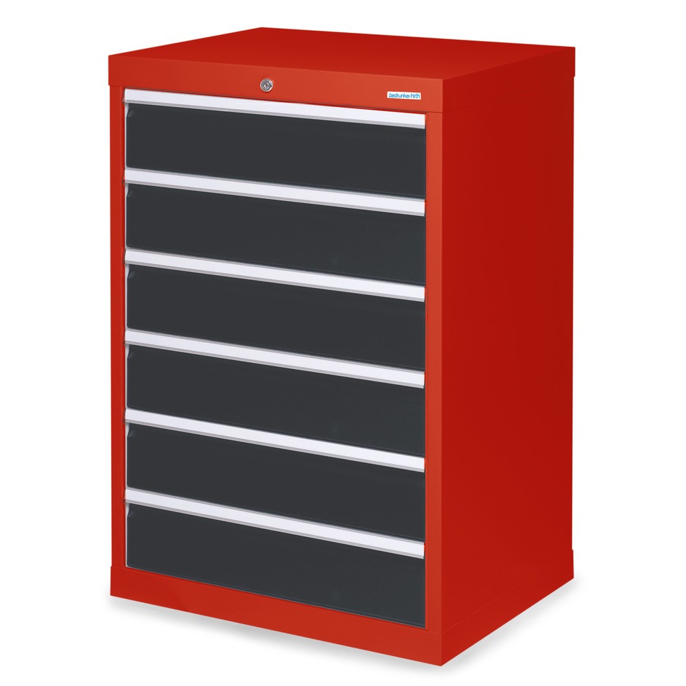 Illustration du produit: Armoire à tiroirs Profi, tiroirs de 6 x 150 mm, H x l x P 1 019 x 680 x 500 mm Bedrunka+Hirth, rouge signalisation, gris anthracite