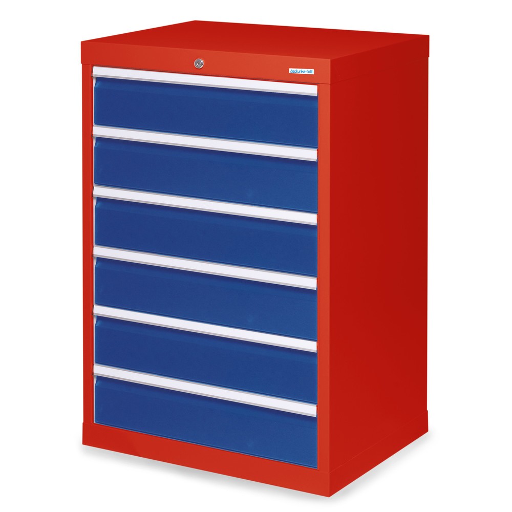 Illustration du produit: Armoire à tiroirs Profi, tiroirs de 6 x 150 mm, H x l x P 1 019 x 680 x 500 mm Bedrunka+Hirth, rouge signalisation, bleu gentiane