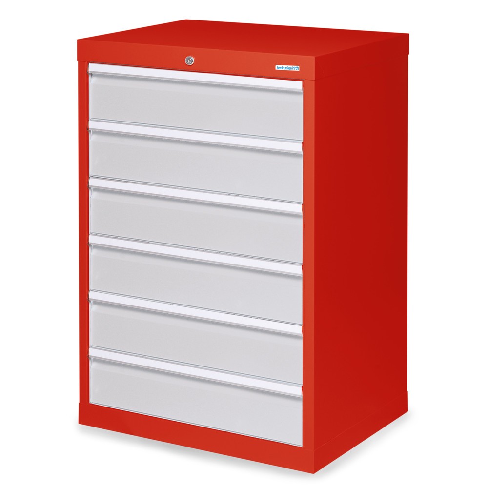 Illustration du produit: Armoire à tiroirs Profi, tiroirs de 6 x 150 mm, H x l x P 1 019 x 680 x 500 mm Bedrunka+Hirth, rouge signalisation, gris clair