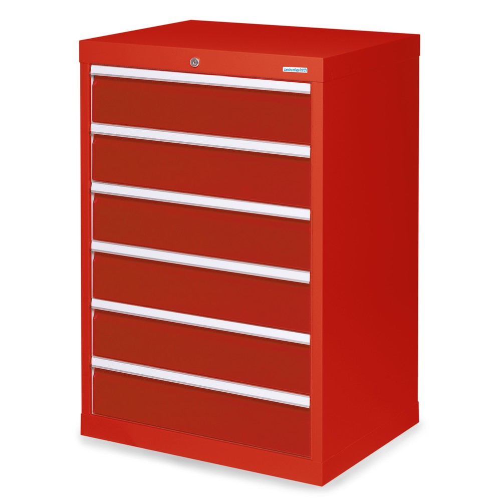 Illustration du produit: Armoire à tiroirs Profi, tiroirs de 6 x 150 mm, H x l x P 1 019 x 680 x 500 mm Bedrunka+Hirth, rouge signalisation, rouge rubis