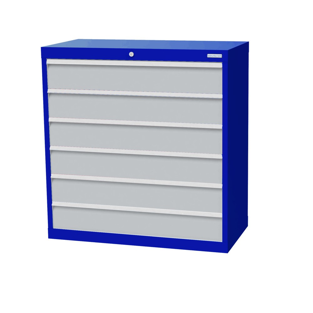 Illustration du produit: Armoire à tiroirs Profi, tiroirs de 6 x 150 mm, H x l x P 1 019 x 980 x 500 mm Bedrunka+Hirth, bleu gentiane, gris clair