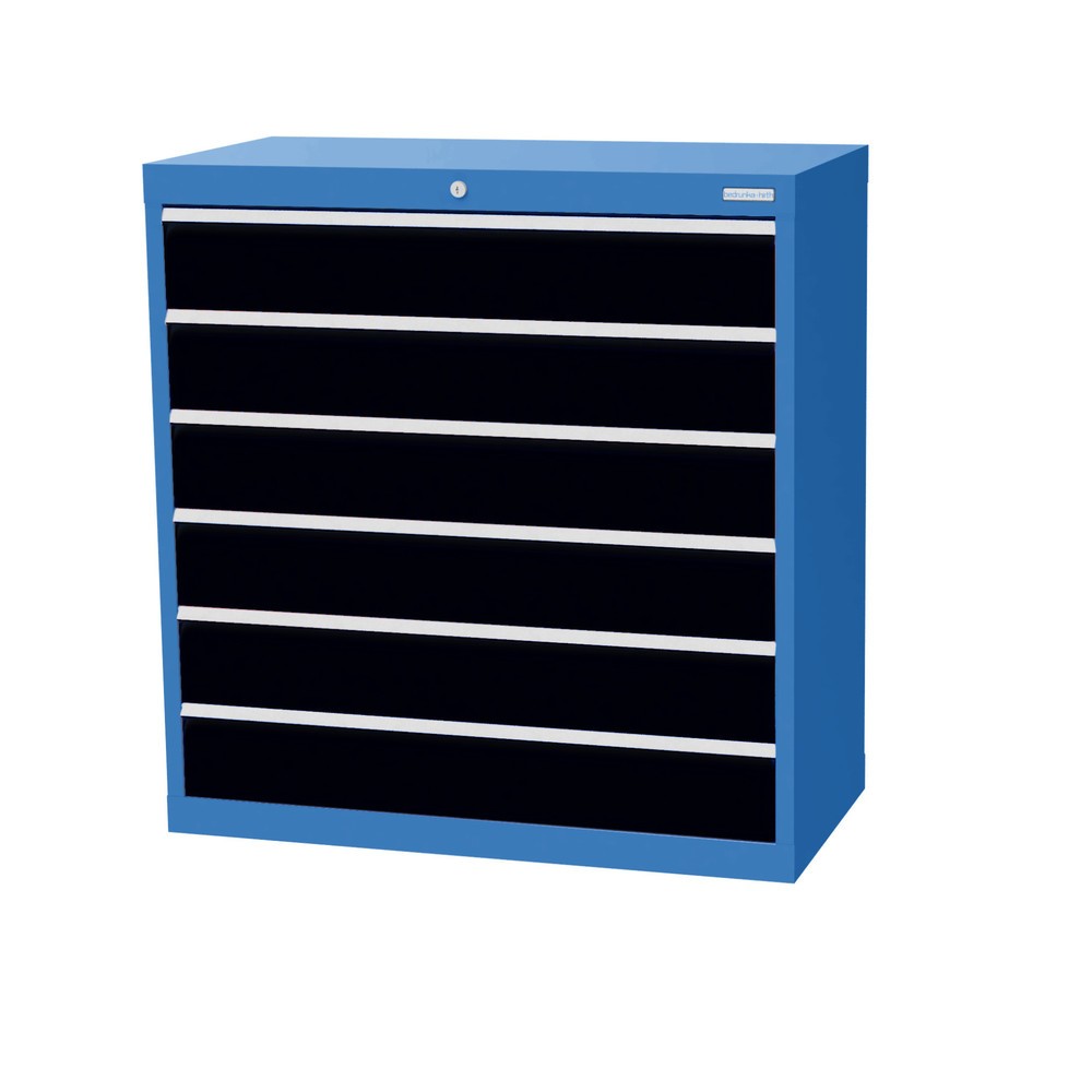 Illustration du produit: Armoire à tiroirs Profi, tiroirs de 6 x 150 mm, H x l x P 1 019 x 980 x 500 mm Bedrunka+Hirth, gris anthracite, bleu clair