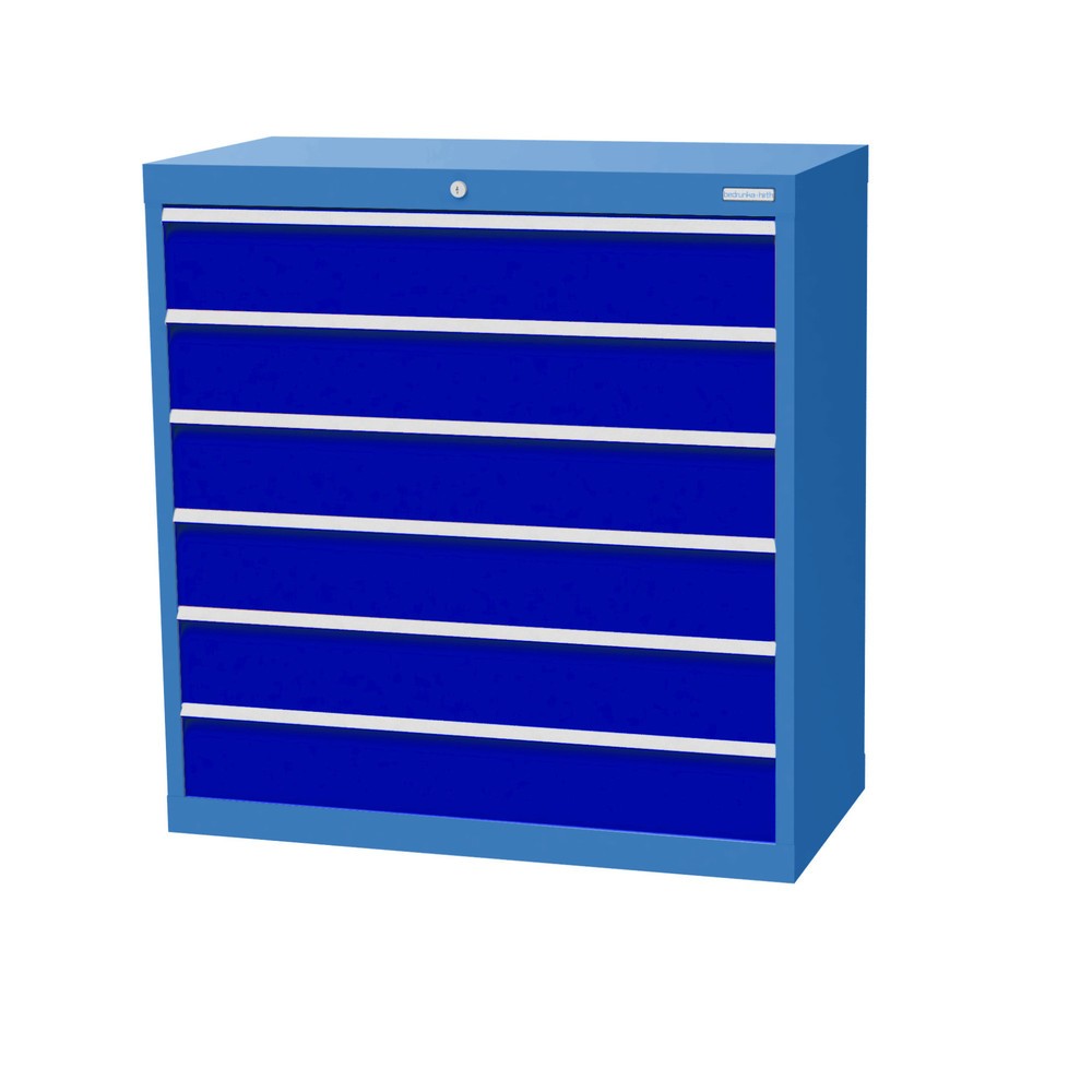 Illustration du produit: Armoire à tiroirs Profi, tiroirs de 6 x 150 mm, H x l x P 1 019 x 980 x 500 mm Bedrunka+Hirth, bleu clair, bleu gentiane