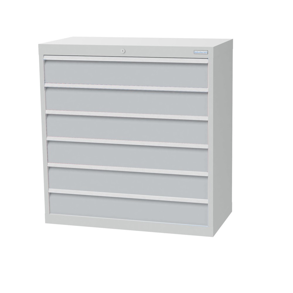 Illustration du produit: Armoire à tiroirs Profi, tiroirs de 6 x 150 mm, H x l x P 1 019 x 980 x 500 mm Bedrunka+Hirth, gris clair, gris clair