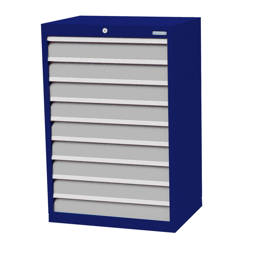 Illustration du produit: Armoire à tiroirs Profi, tiroirs de 9 x 100 mm, H x l x P 1 019 x 680 x 500 mm Bedrunka+Hirth, bleu gentiane, gris clair