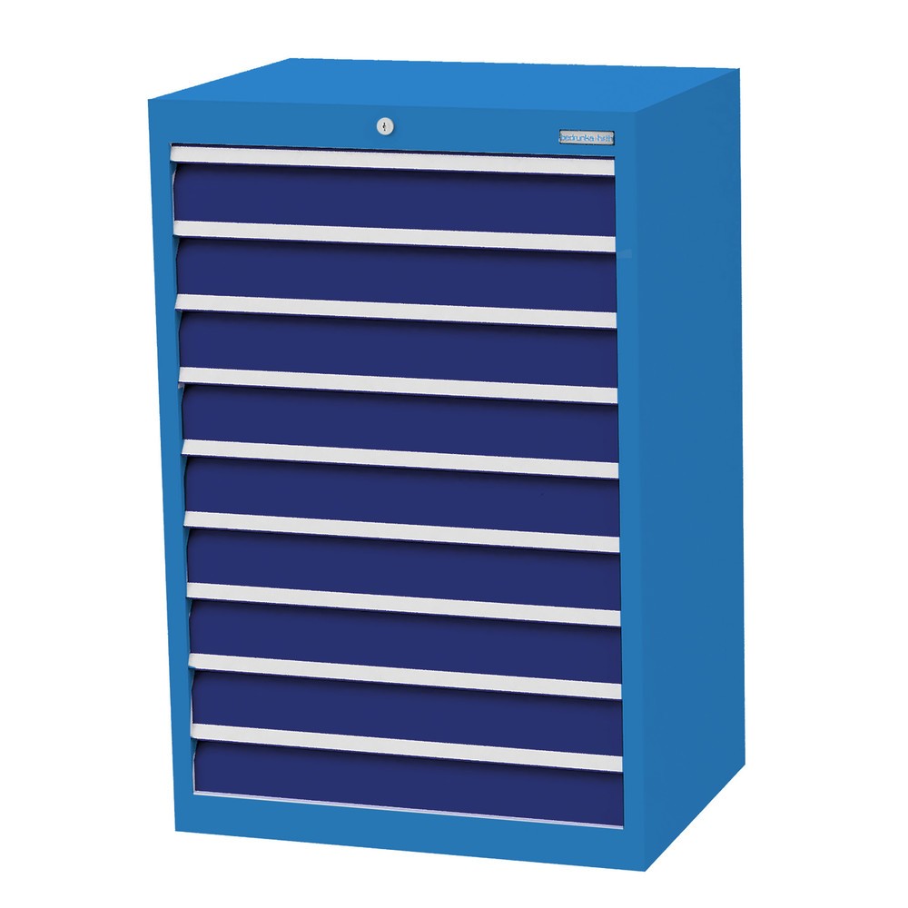 Illustration du produit: Armoire à tiroirs Profi, tiroirs de 9 x 100 mm, H x l x P 1 019 x 680 x 500 mm Bedrunka+Hirth, bleu clair, bleu gentiane