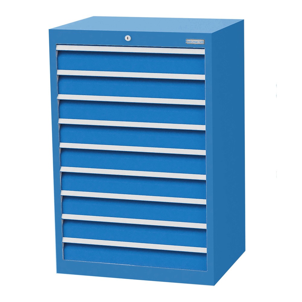 Illustration du produit: Armoire à tiroirs Profi, tiroirs de 9 x 100 mm, H x l x P 1 019 x 680 x 500 mm Bedrunka+Hirth, bleu clair, bleu clair