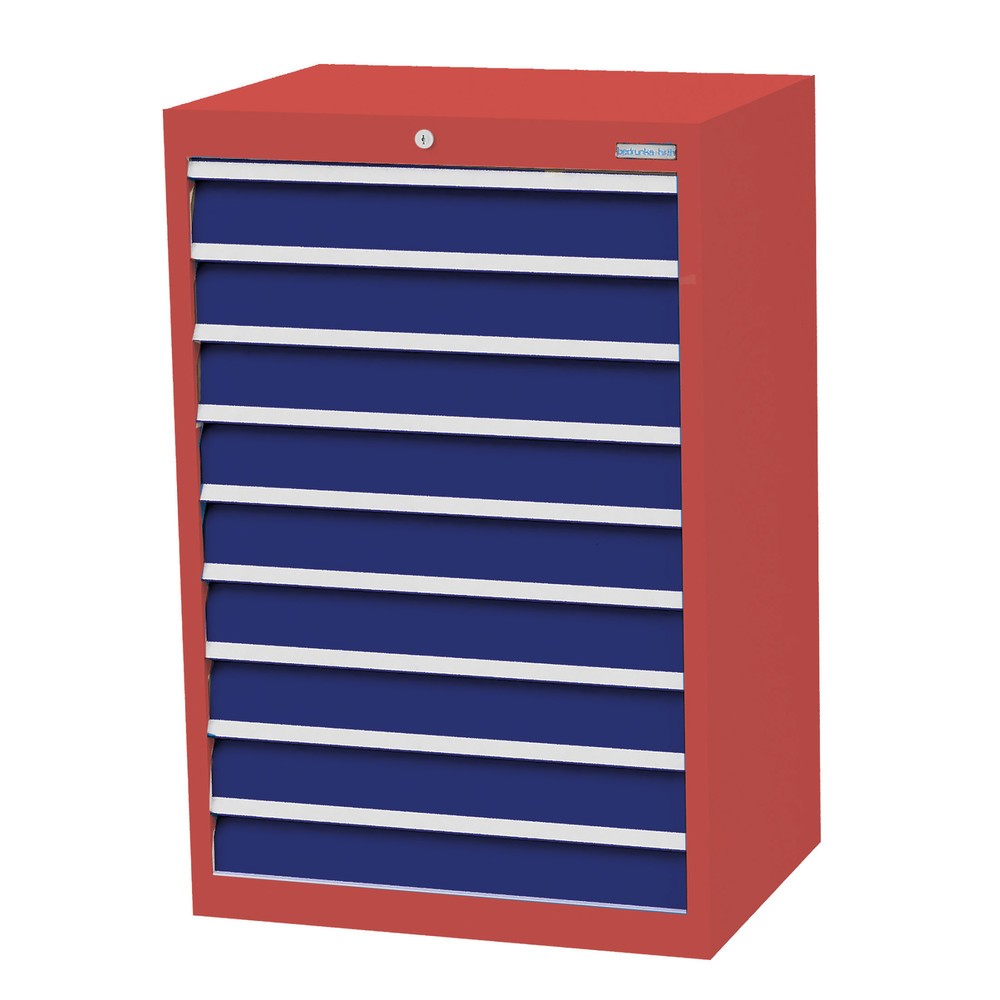 Illustration du produit: Armoire à tiroirs Profi, tiroirs de 9 x 100 mm, H x l x P 1 019 x 680 x 500 mm Bedrunka+Hirth, rouge rubis, bleu gentiane
