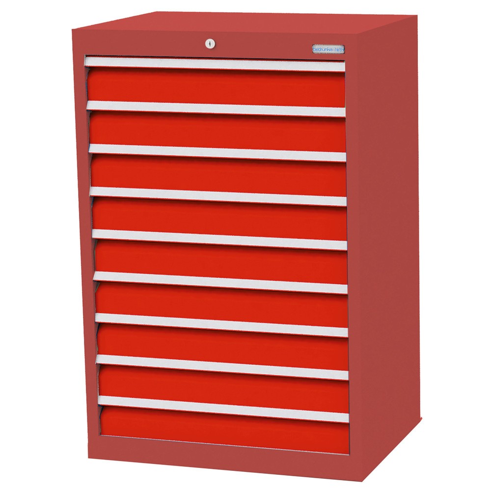 Illustration du produit: Armoire à tiroirs Profi, tiroirs de 9 x 100 mm, H x l x P 1 019 x 680 x 500 mm Bedrunka+Hirth, rouge rubis, rouge signalisation