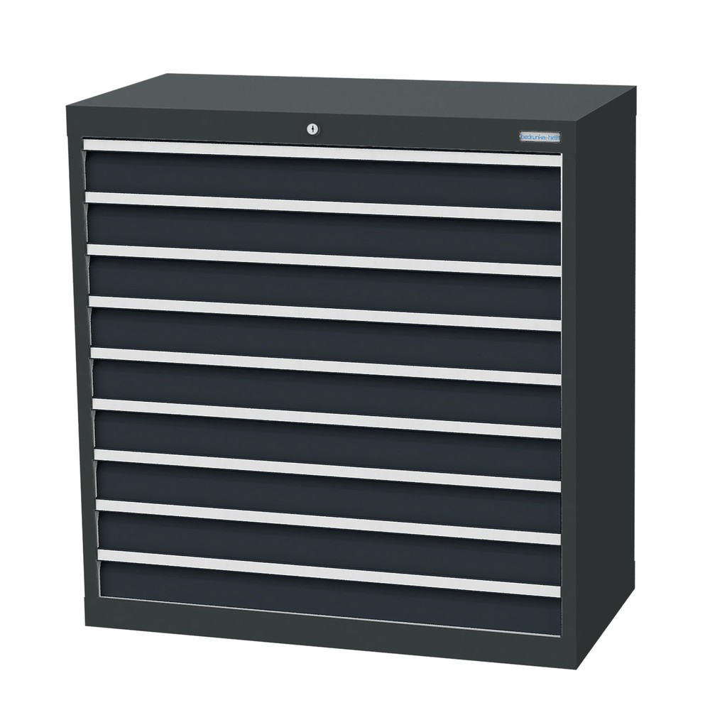 Illustration du produit: Armoire à tiroirs Profi, tiroirs de 9 x 100 mm, H x l x P 1 019 x 980 x 500 mm Bedrunka+Hirth, gris anthracite, gris anthracite