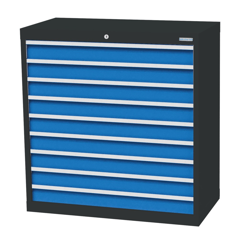 Illustration du produit: Armoire à tiroirs Profi, tiroirs de 9 x 100 mm, H x l x P 1 019 x 980 x 500 mm Bedrunka+Hirth, gris anthracite, bleu clair
