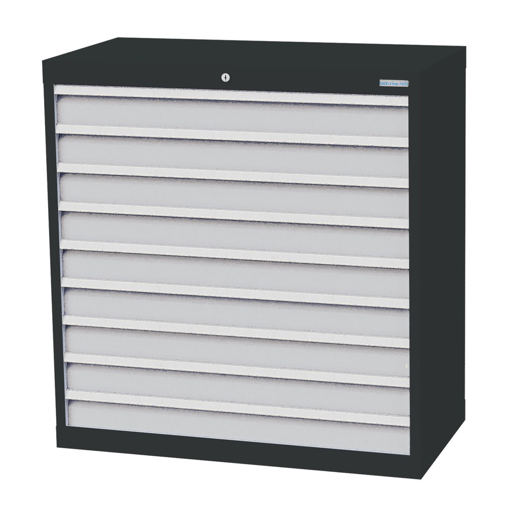 Illustration du produit: Armoire à tiroirs Profi, tiroirs de 9 x 100 mm, H x l x P 1 019 x 980 x 500 mm Bedrunka+Hirth, gris anthracite, gris clair