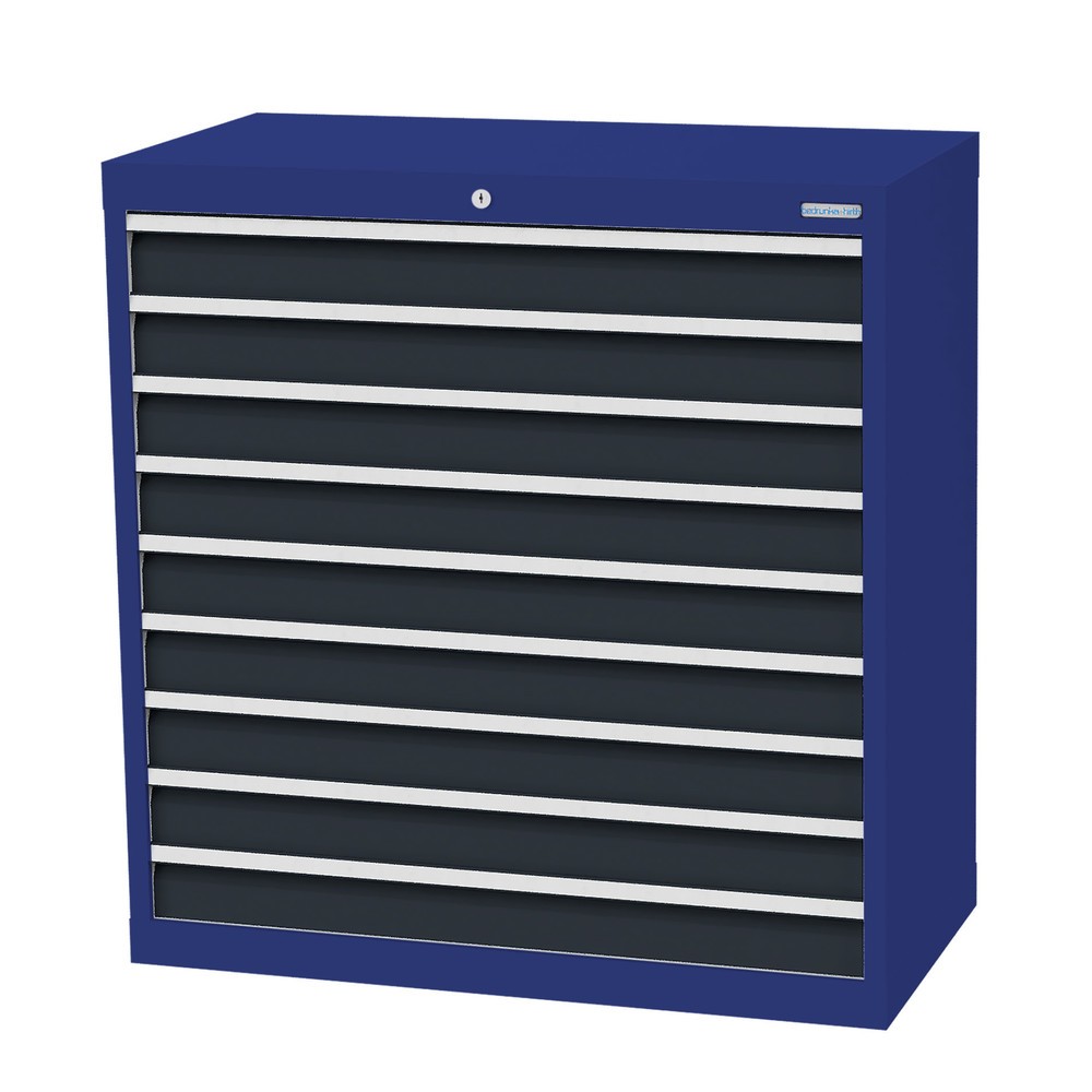 Illustration du produit: Armoire à tiroirs Profi, tiroirs de 9 x 100 mm, H x l x P 1 019 x 980 x 500 mm Bedrunka+Hirth, bleu gentiane, gris anthracite
