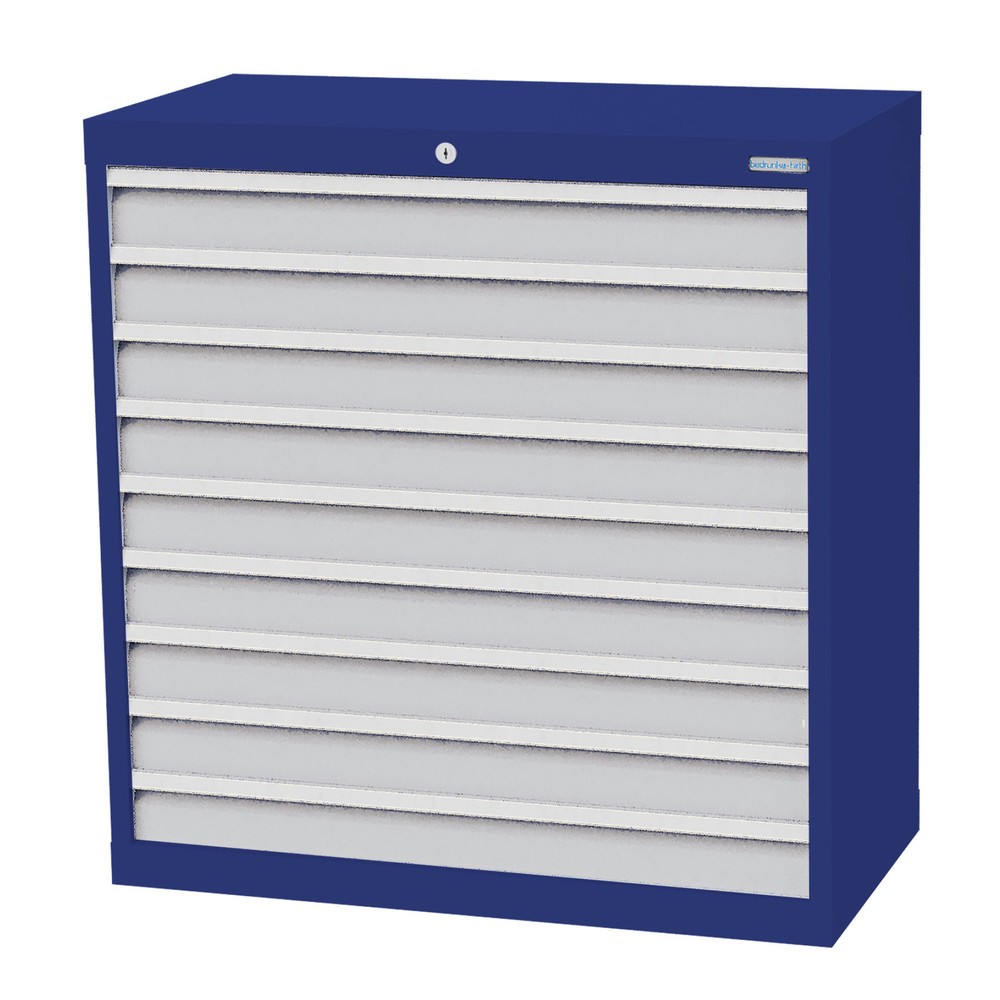 Illustration du produit: Armoire à tiroirs Profi, tiroirs de 9 x 100 mm, H x l x P 1 019 x 980 x 500 mm Bedrunka+Hirth, bleu gentiane, gris clair