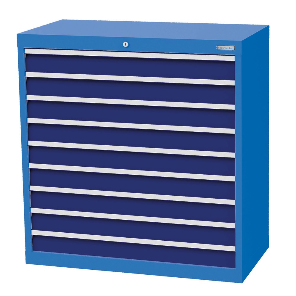 Illustration du produit: Armoire à tiroirs Profi, tiroirs de 9 x 100 mm, H x l x P 1 019 x 980 x 500 mm Bedrunka+Hirth, bleu clair, bleu gentiane