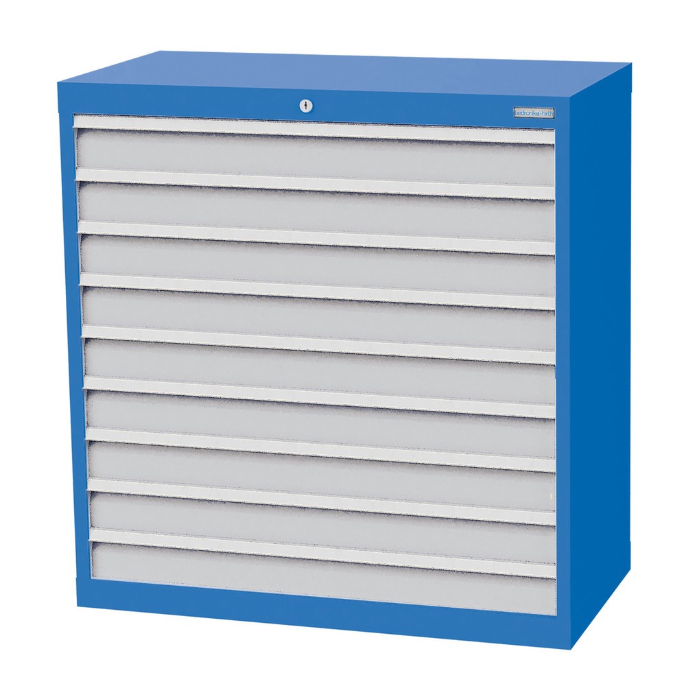 Illustration du produit: Armoire à tiroirs Profi, tiroirs de 9 x 100 mm, H x l x P 1 019 x 980 x 500 mm Bedrunka+Hirth, bleu clair, gris clair