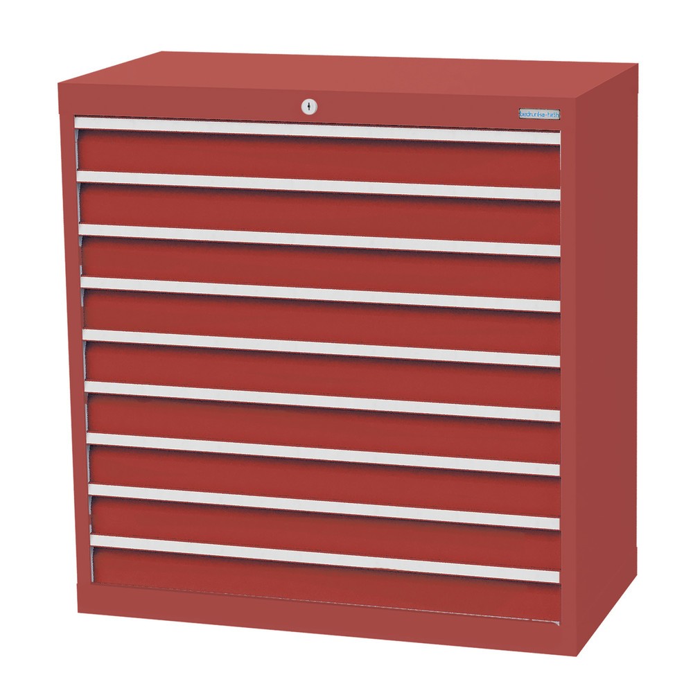 Illustration du produit: Armoire à tiroirs Profi, tiroirs de 9 x 100 mm, H x l x P 1 019 x 980 x 500 mm Bedrunka+Hirth, rouge rubis, rouge rubis