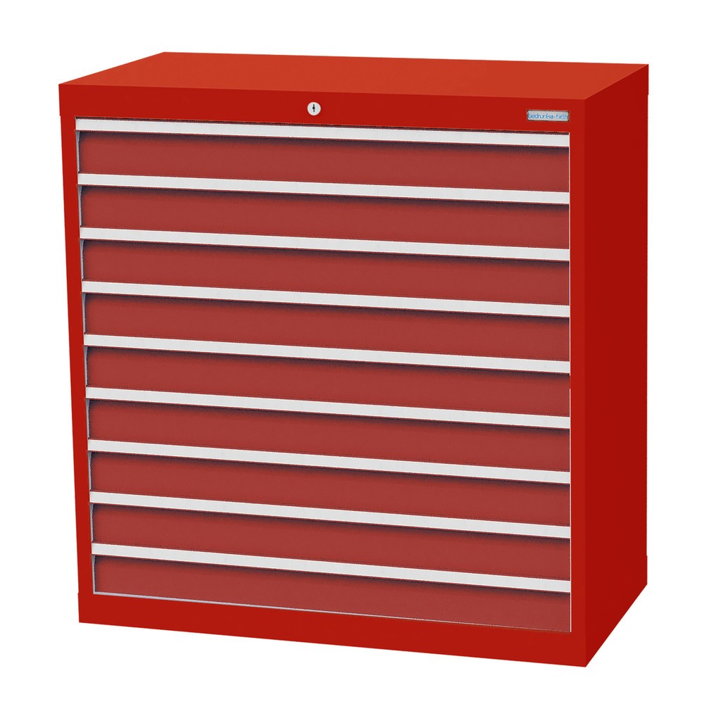 Illustration du produit: Armoire à tiroirs Profi, tiroirs de 9 x 100 mm, H x l x P 1 019 x 980 x 500 mm Bedrunka+Hirth, rouge signalisation, rouge rubis