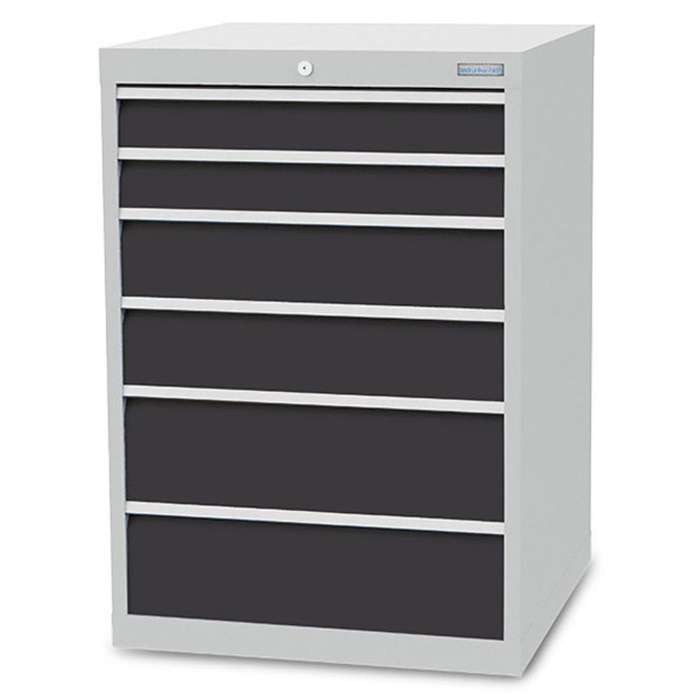 Produktabbildung Nr. 1: Armoire à tiroirs R 24-24 Bedrunka+Hirth, H x l x P 1 019 x 705 x 736 mm, gris clair, gris anthracite, 6 tiroirs 2 x 100 + 2 x 150 + 2 x 200 mm