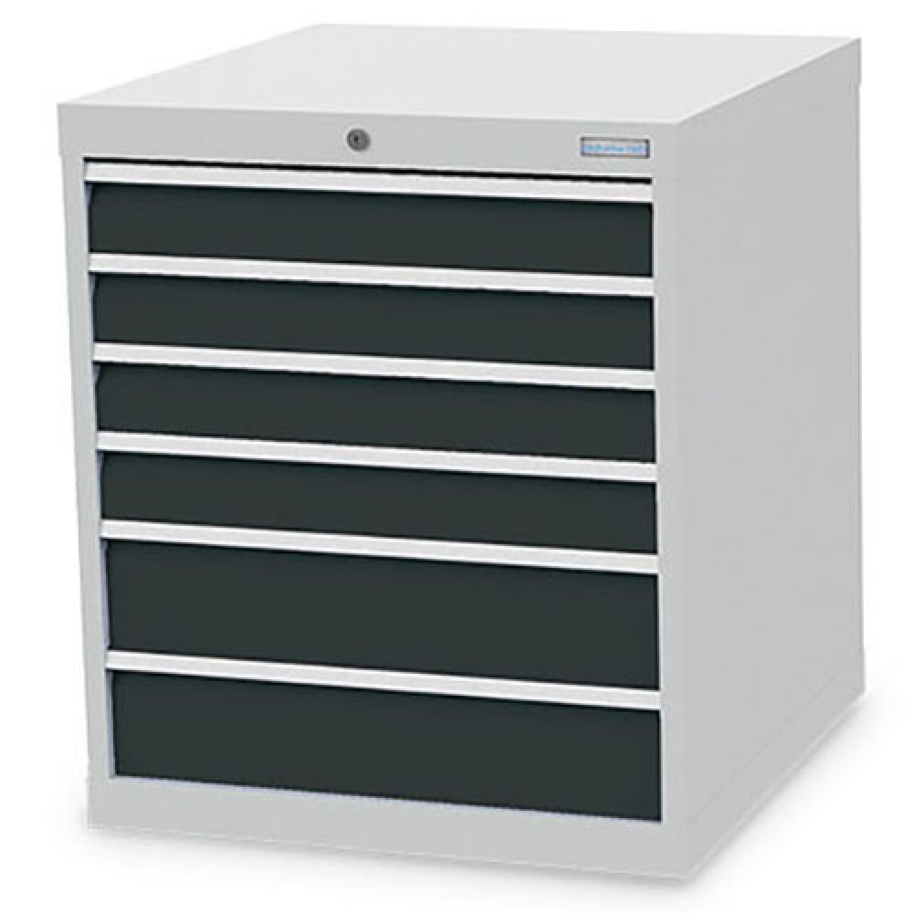 Produktabbildung Nr. 1: Armoire à tiroirs R 24-24 Bedrunka+Hirth, H x l x P 819 x 705 x 736 mm, gris clair, gris anthracite, 6 tiroirs 4 x 100 + 2 x 150 mm