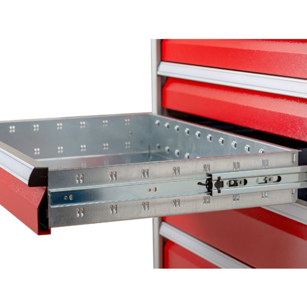 Produktabbildung Nr. 2: Armoire à tiroirs Profi, tiroirs de 9 x 100 mm, H x l x P 1 019 x 980 x 500 mm Bedrunka+Hirth, bleu gentiane, rouge signalisation