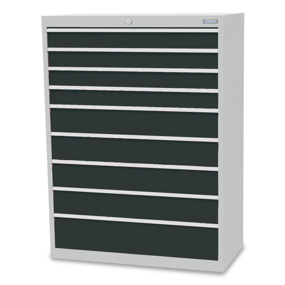 Illustration du produit: Armoire à tiroirs R 36-16 Bedrunka+Hirth, H x l x P 1 319 x 980 x 500 mm, gris clair, gris anthracite, 9 tiroirs 4 x 100 + 4 x 150 + 1 x 200 mm