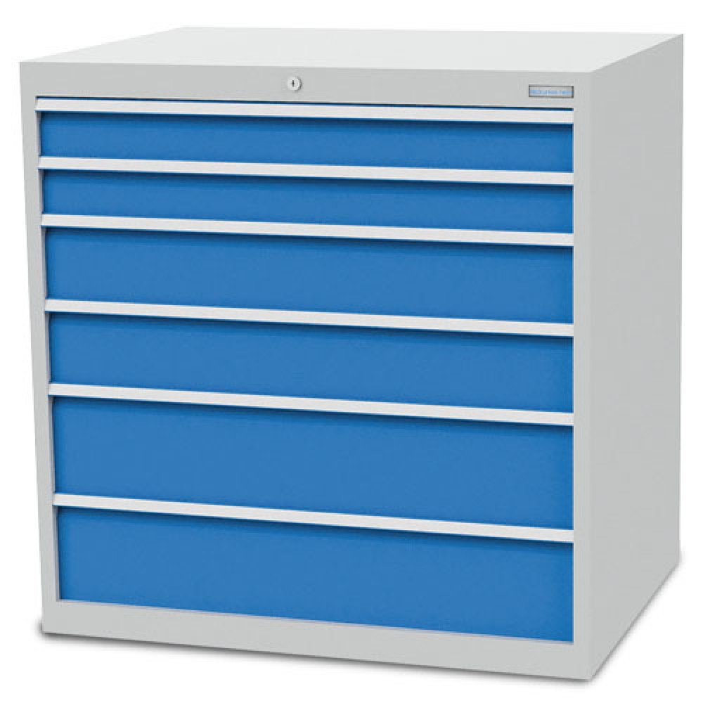 Illustration du produit: Armoire à tiroirs R 36-24 Bedrunka+Hirth, H x l x P 1 019 x 1 005 x 736 mm, gris clair, bleu clair, 6 tiroirs 2 x 100 + 2 x 150 + 2 x 200 mm