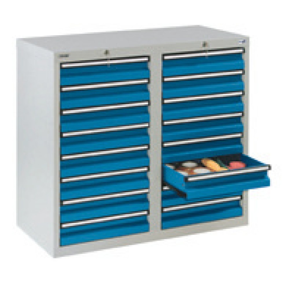 Illustration du produit: Armoire à tiroirs stumpf®, tiroirs de 16 x 100 mm, H x l x P 900 x 1 000 x 500 mm, gris clair
