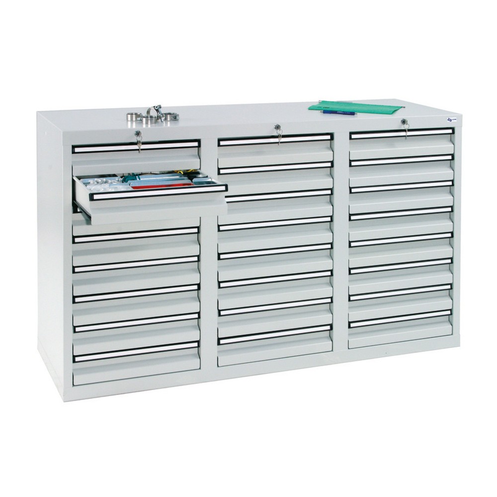 Illustration du produit: Armoire à tiroirs stumpf®, tiroirs de 24 x 100 mm, H x l x P 900 x 1 500 x 500 mm, gris clair
