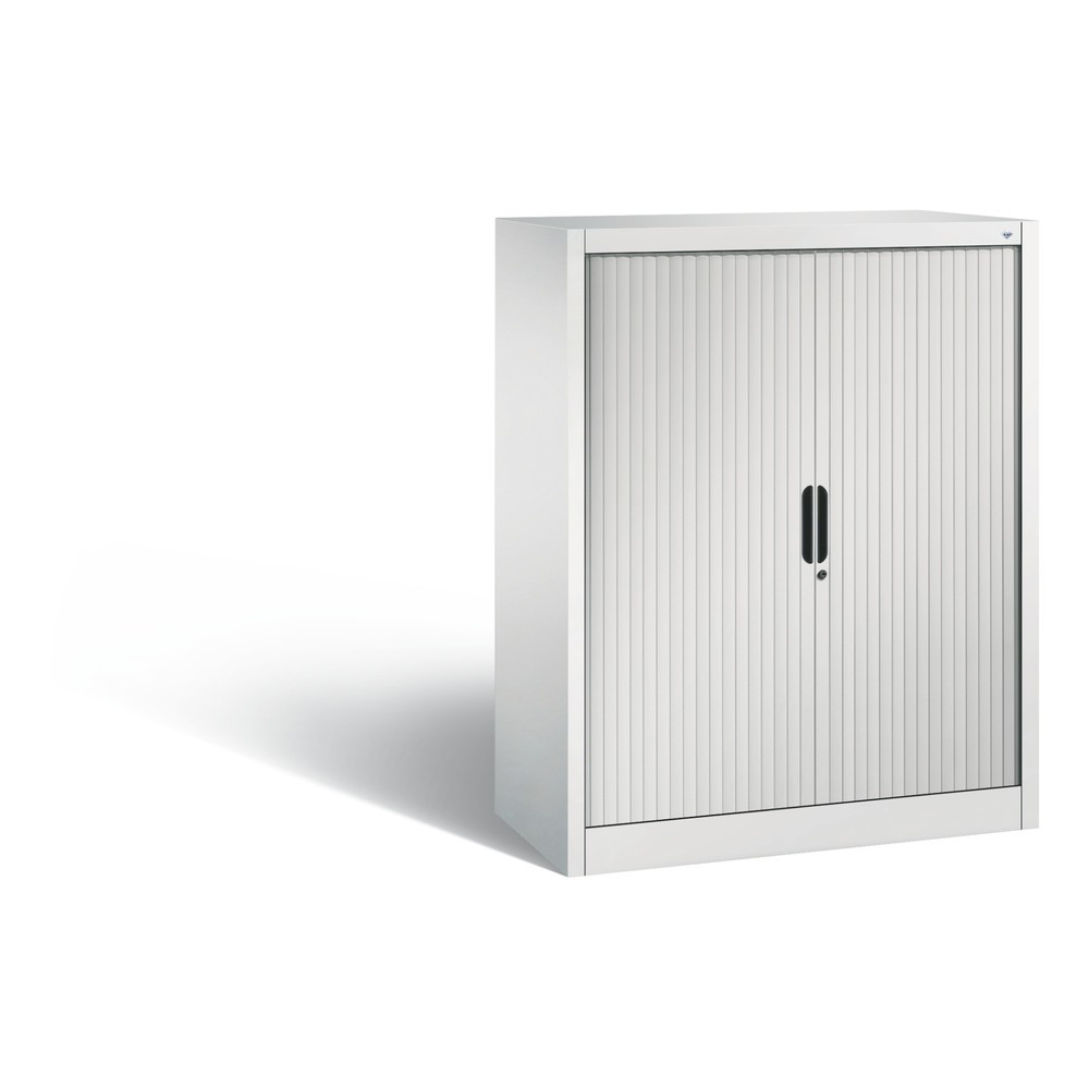 Illustration du produit: Armoire à volet roulant C+P, 3 hauteurs de classeur, largeur 1 000 mm, gris clair