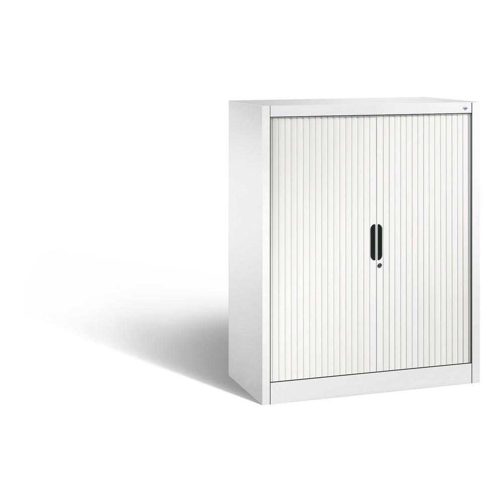 Illustration du produit: Armoire à volet roulant C+P, 3 hauteurs de classeur, largeur 1 000 mm, blanc pur
