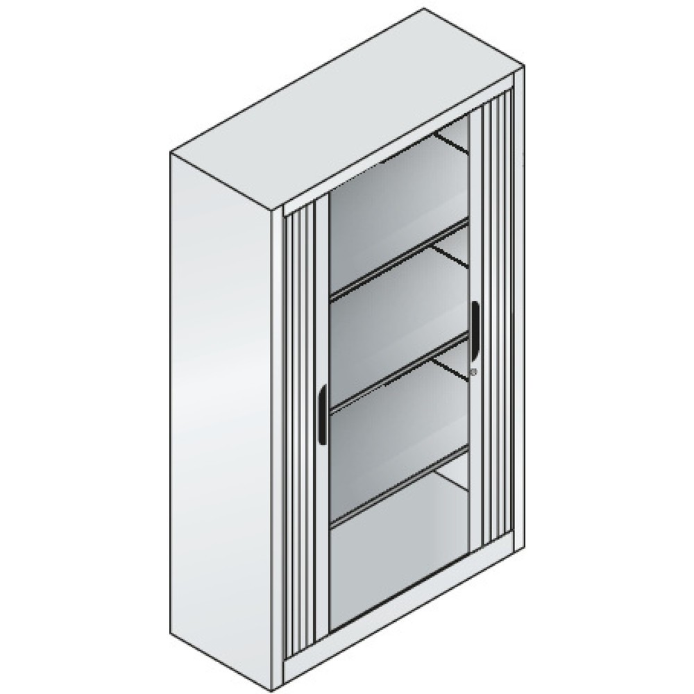 N° de l'image du produit 3 : Armoire à volet roulant C+P, 4 hauteurs de classeur, largeur 1 000 mm, blanc pur