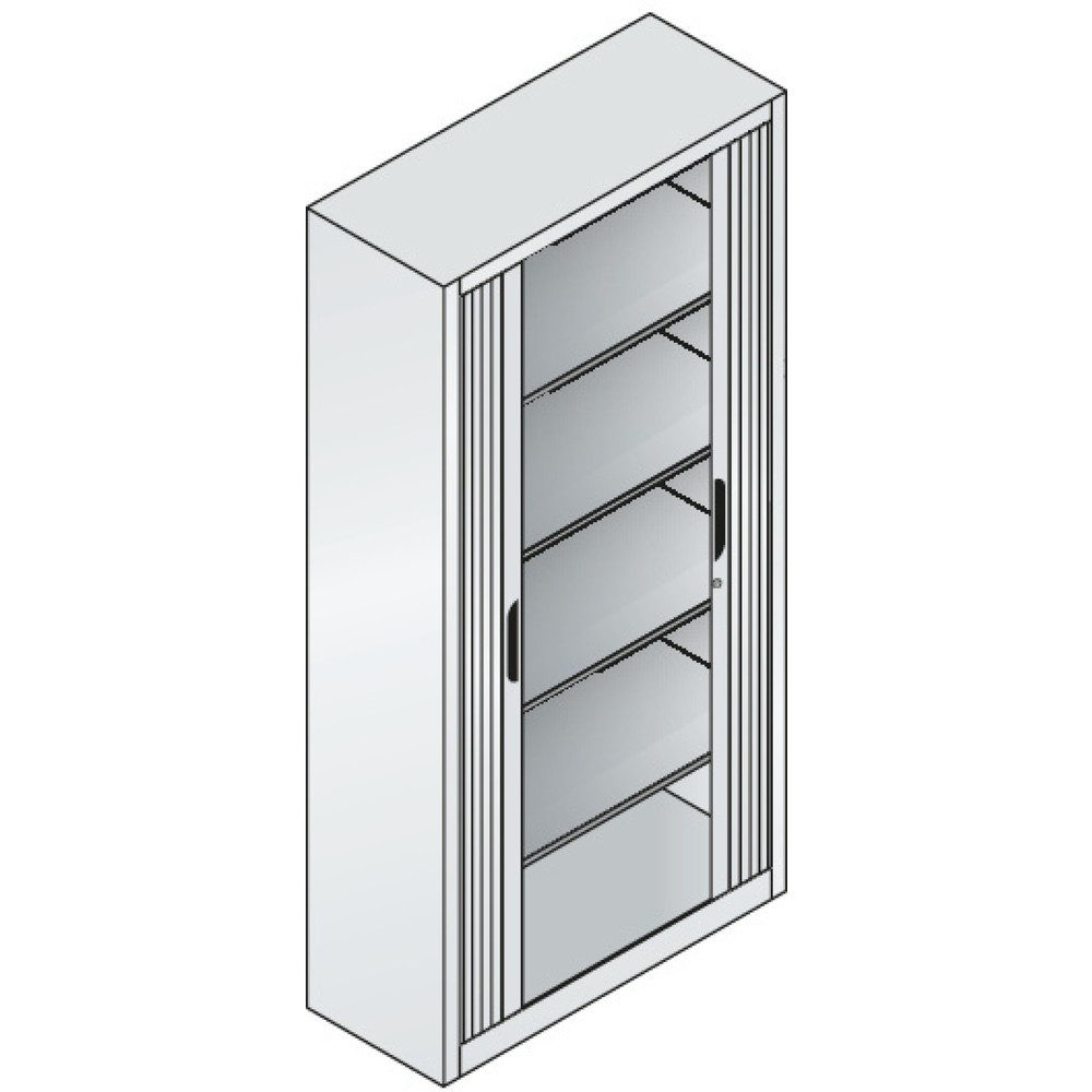 Produktabbildung Nr. 5: Armoire à volet roulant C+P, 5 hauteurs de classeur, largeur 1 000 mm, gris clair