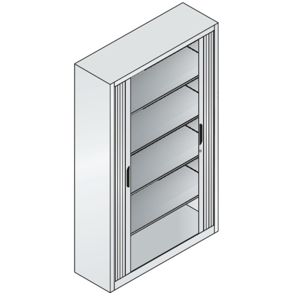 Produktabbildung Nr. 3: Armoire à volet roulant C+P, 5 hauteurs de classeur, largeur 1 200 mm, blanc pur